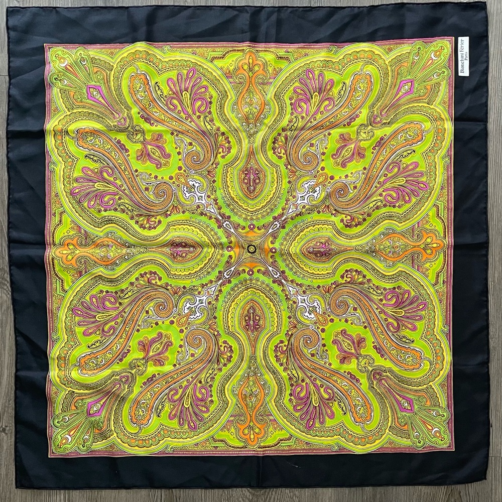 Vintage Made In Paris Bianchini Ferier Silk Scarf